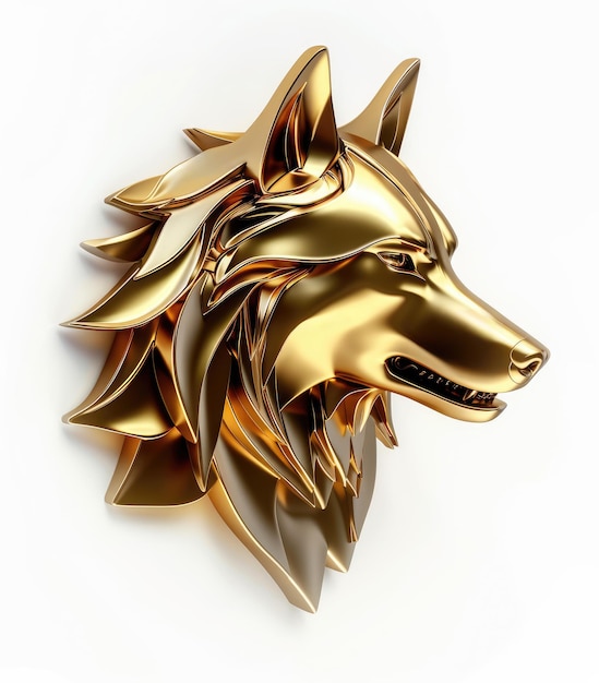 Photo golden wolf head exudes power