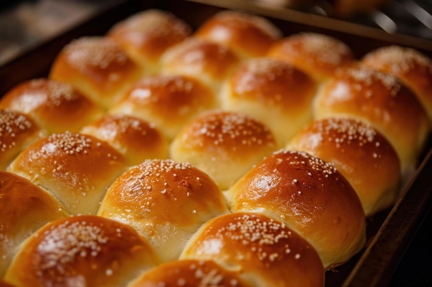 Goldenbrown Baked buns bread rolls Generate Ai