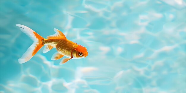 Goldfish elegantly glide through the clear water of an aquarium their scales shimmering Concept Underwater Photography Aquatic Life Fish Tank Beauty Shimmering Scales Tranquil Aquarium Settings