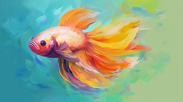 A goldfish is swimming in the water.