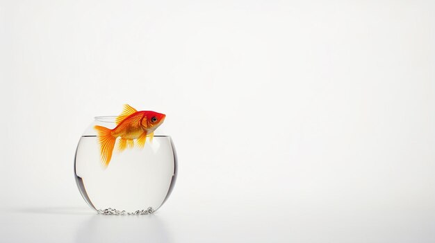 Goldfish Isolation on White Rule of Thirds