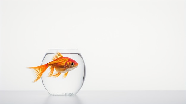 Goldfish Isolation on White Rule of Thirds