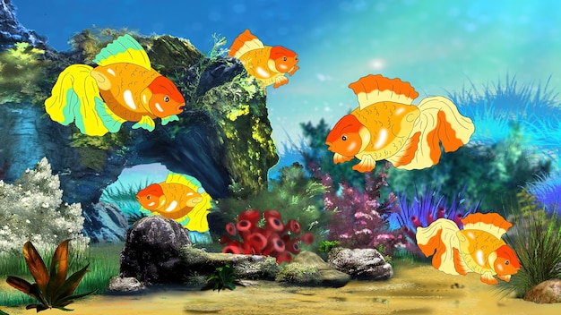 Goldfish Swimming in a Fish tank