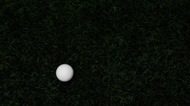 Golf ball close up on tee grass on blurred beautiful landscape of golf background Concept international sport that rely on precision skills for health relaxation