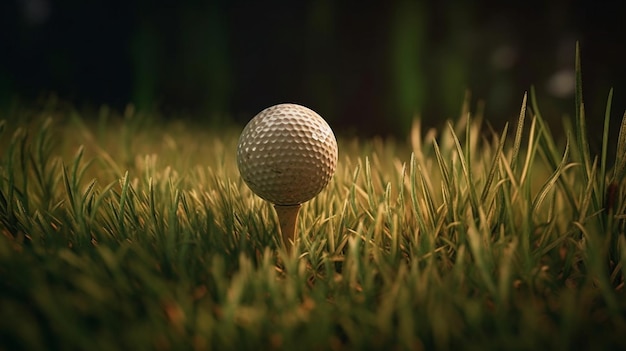 Golf ball in the grass Golf ball in the grassgenerative ai