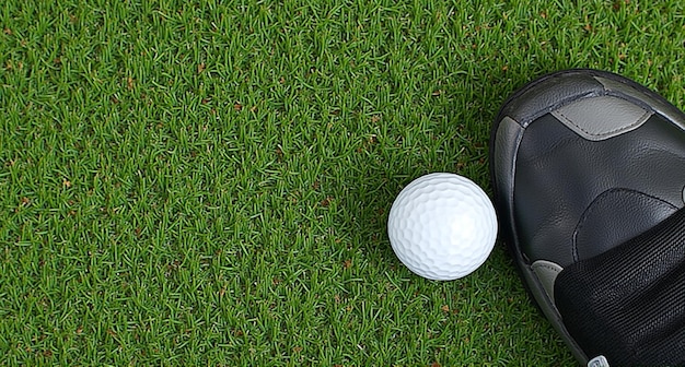 a golf ball sits on the green of a golf course