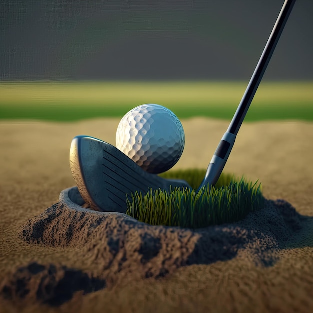 Golf ball on a tee generative AI