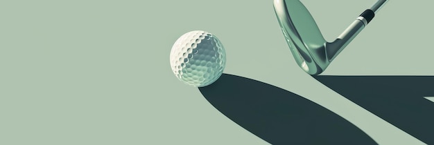 Golf Club and Ball Ready for a Swing A golf club poised to hit a white golf ball symbolizing