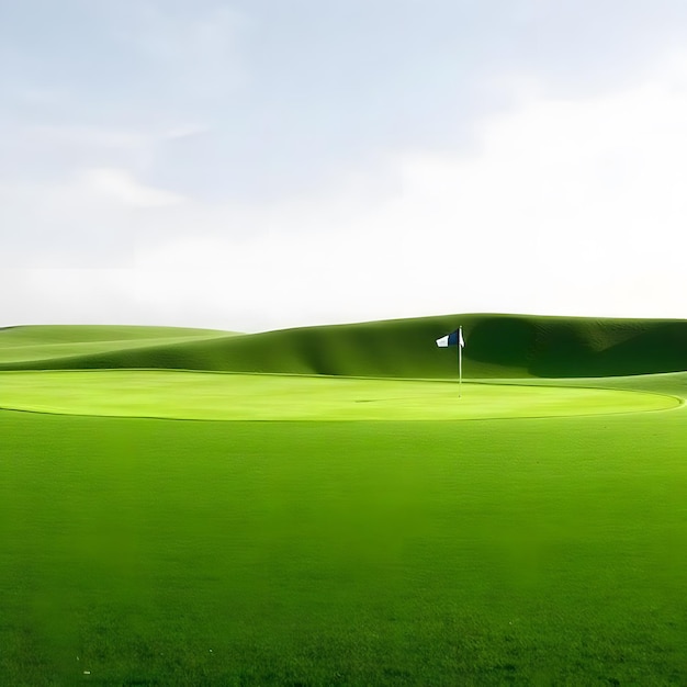 a golf course with green grass on it a green grass covered field close up of golf green land