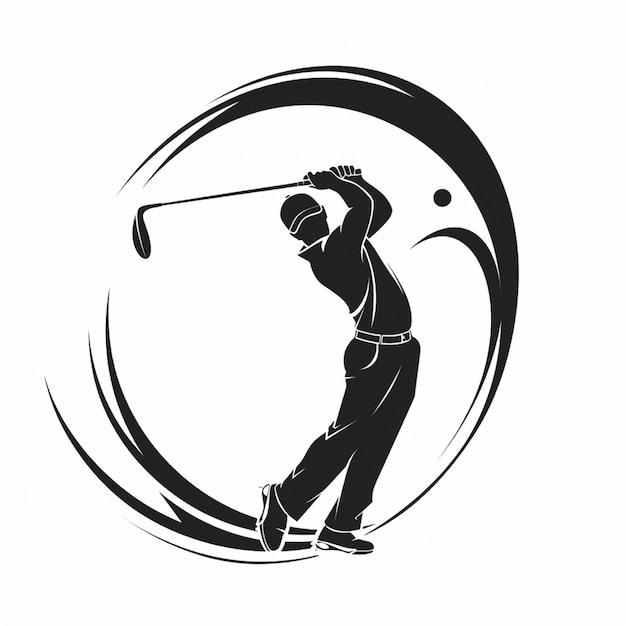 golf player silhouette vector illustration