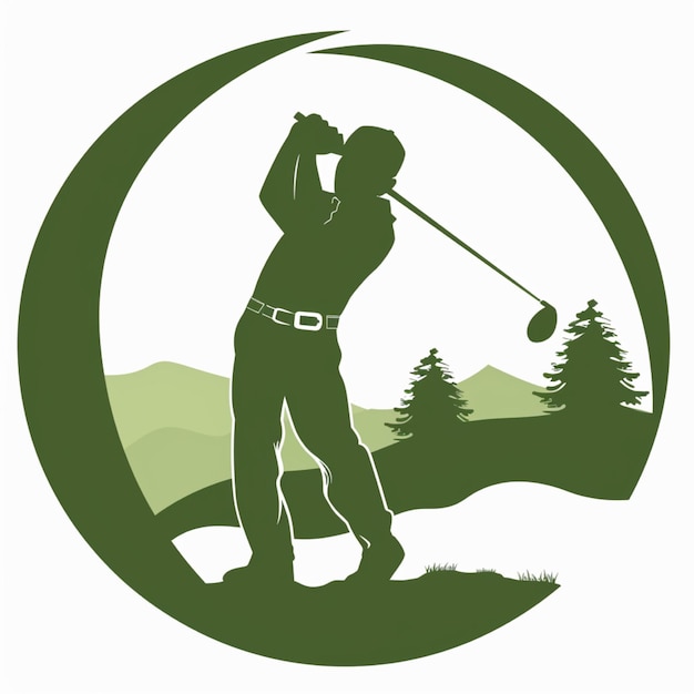 golf player silhouette vector illustration