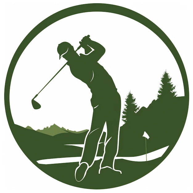 golf player silhouette vector illustration