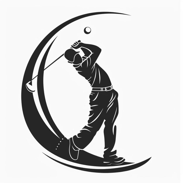 golf player silhouette vector illustration