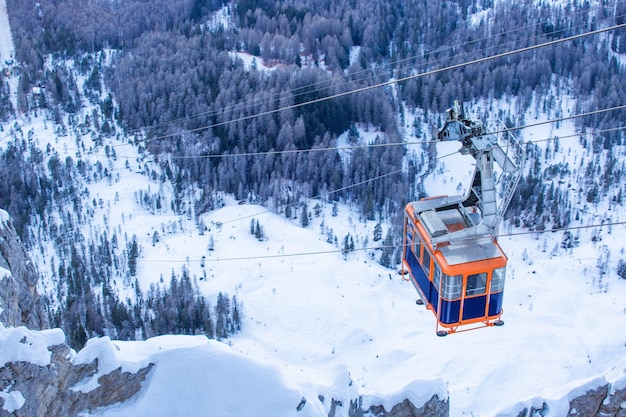 Gondola lift on ski resort