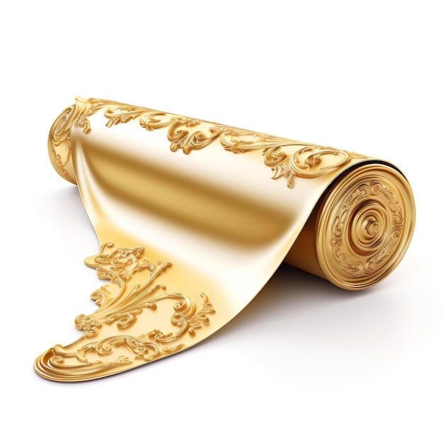 Good looking Golden Scroll isolated on white background