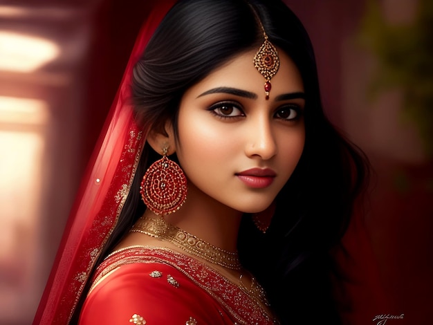 A good looking Indian romantic girl