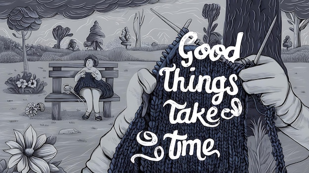 good things take time Motivational Quotes Illustrationtypography