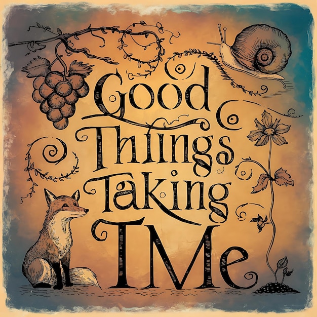 good things take time Motivational Quotes Illustrationtypography