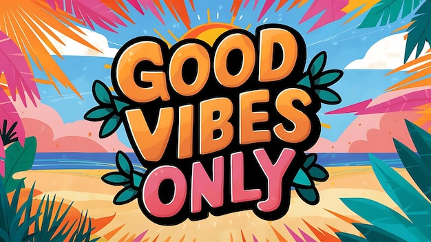 Photo good vibes only tshirt design motivational quote illustartiontypographybannerposter