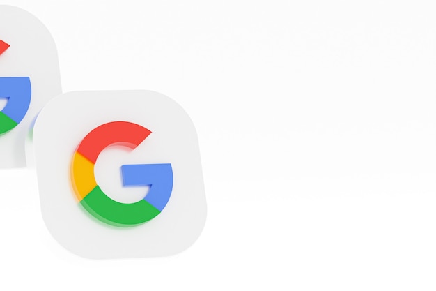 Google application logo 3d rendering on white background