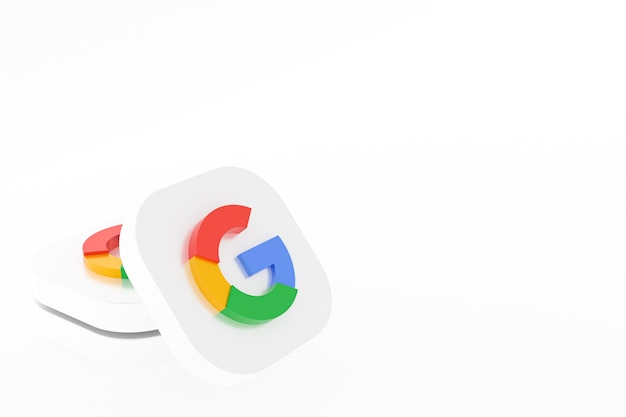 Google application logo 3d rendering on white background