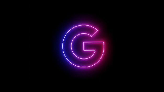 Google G Dark night glowing logo in neon light neon sign and neon light concept editorial image