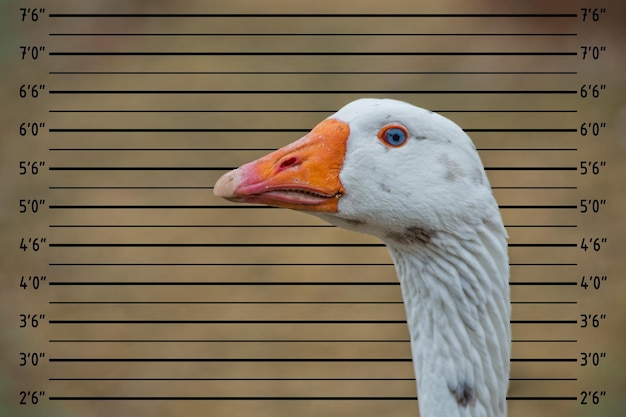 Goose isolated close up portrait