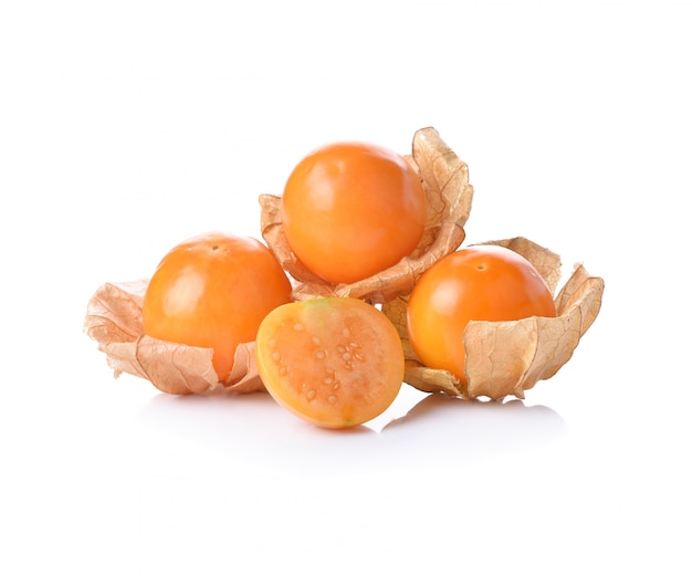 Gooseberry fruit on a white background