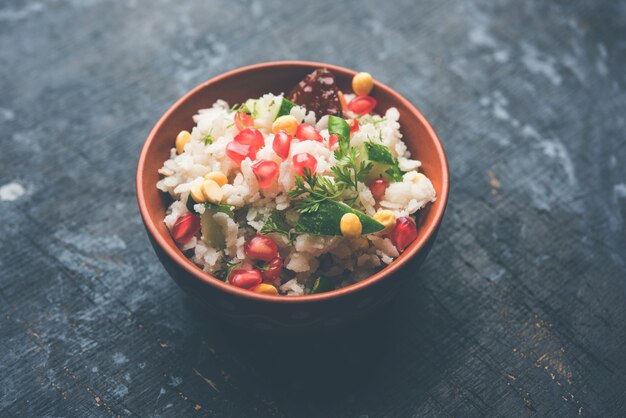 GopalKala or Dahi Kala is a prashad offered to lord Krishna on Janmashtami or Gokulashtami. Made using beaten rice, curd, milk, sugar, pomegranate, chilli , pickle and coriander