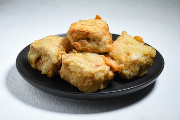 Gorengan or Fried tofu is a type of fried food made from tofu, and filled with bean sprouts