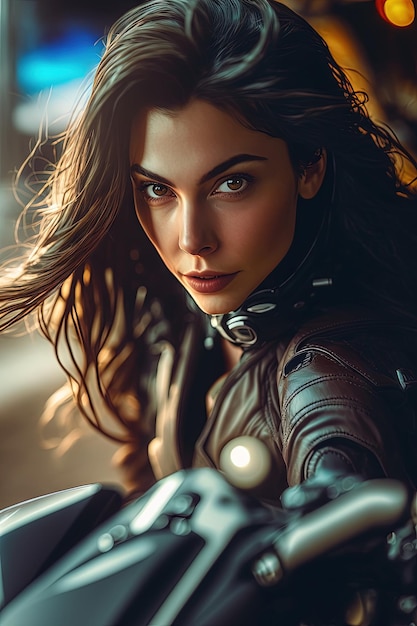 Gorgeous beautiful woman with Bike