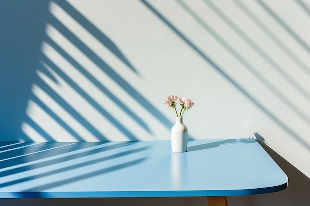 Gorgeous blue orchid bloom displayed on the table in a contemporary room