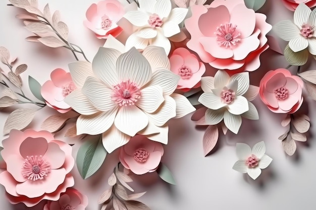 A gorgeous bouquet of paper flowers Generative AI