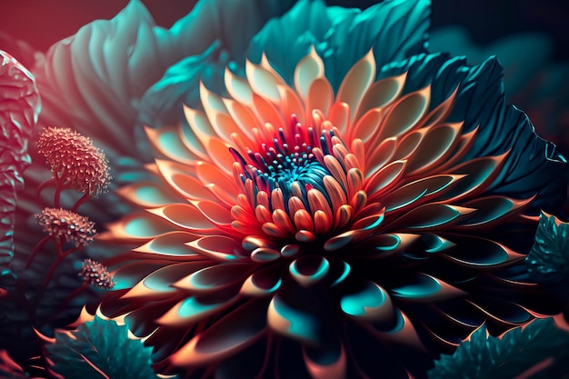 Gorgeous fantasy flower style unique flowersGenerative AI