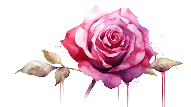 Gorgeous flower painted in watercolors