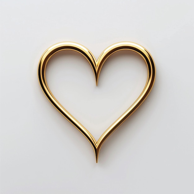 Photo gorgeous golden heart design in a minimalistic style