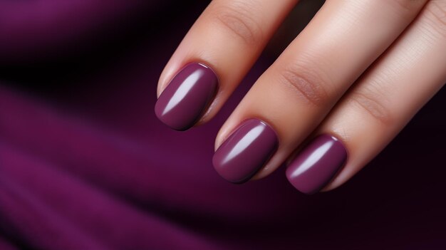 Photo gorgeous purple burgundy matte manicure showcasing rich colors and sleek velvety finishes for every occasion