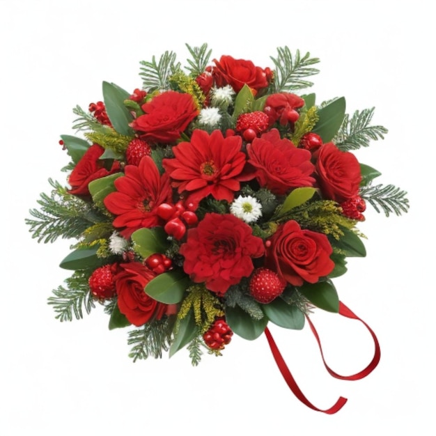 A gorgeous red bouquet featuring lovely flowers and greenery