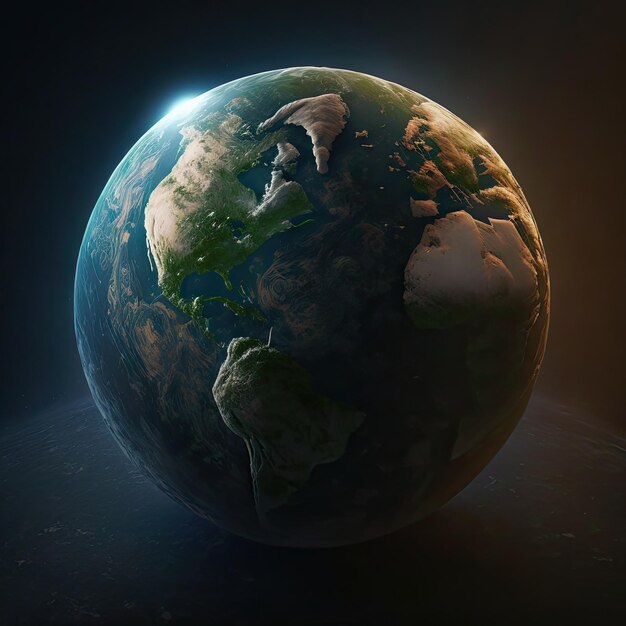 A gorgeous universe view of healthy and green planet earth generative ai