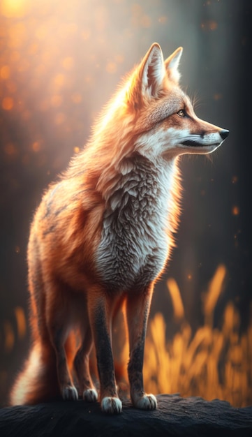 Gorgeous Wild Fox - Stunning Photo Illustration of a Beautiful Animal - AI generated