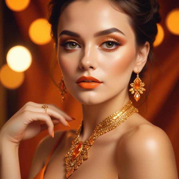 Gorgeous woman wearing makeup for the evening Jewelry and attractiveness Fashion image 418