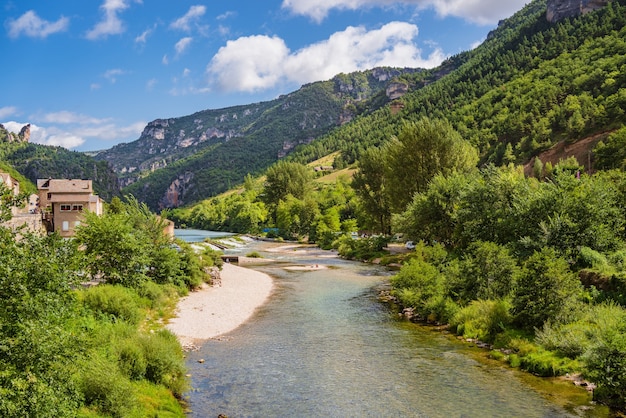 Gorges du river Tarn in Parc National des Cevennes France UNESCO Biosphere Reverve