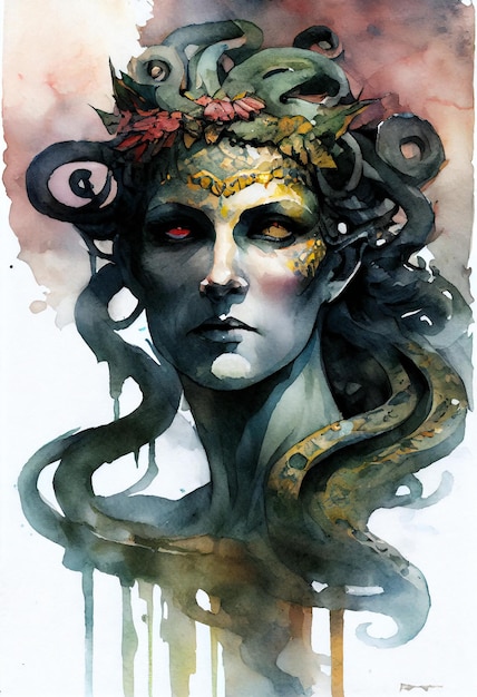 Gorgon Mythical Creature Snake like Graphic Art