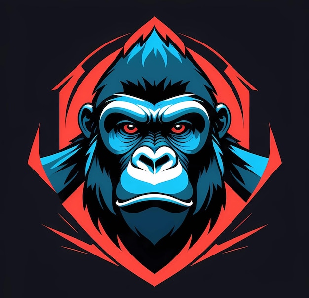 Photo gorilla head logo vector illustration