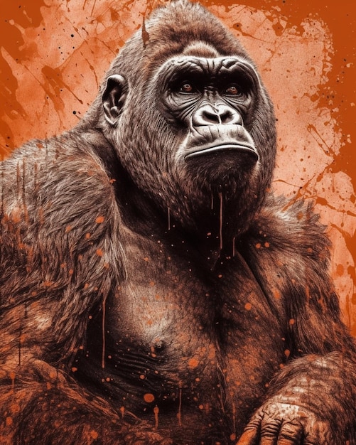 A gorilla is shown in a poster for the gorilla world.