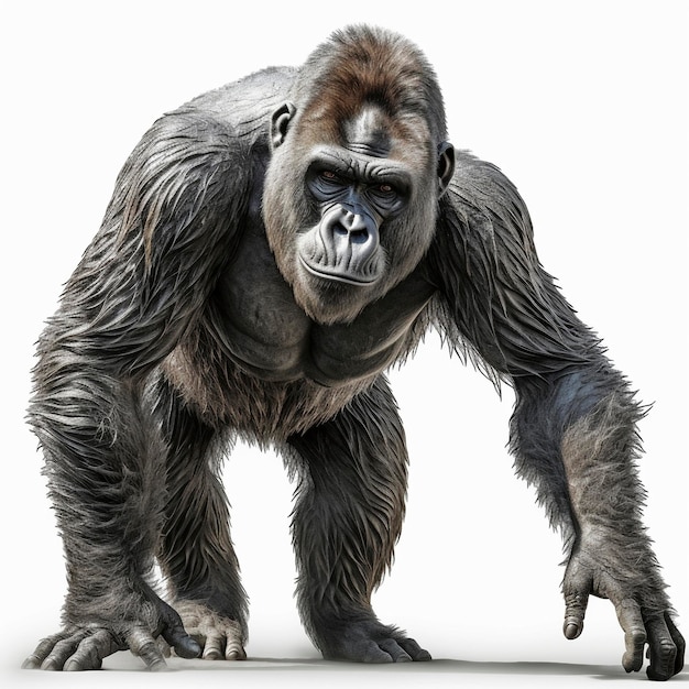 Gorilla isolated on white background Generative AI