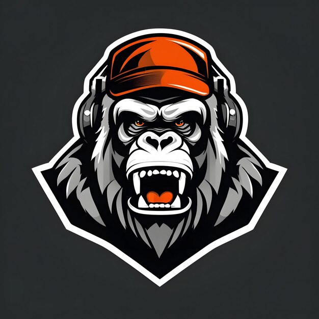 Photo gorilla mascot logo gorilla esports logo gorilla logo design gorilla gaming logo animal mascot logo illustration animal logo ai generative