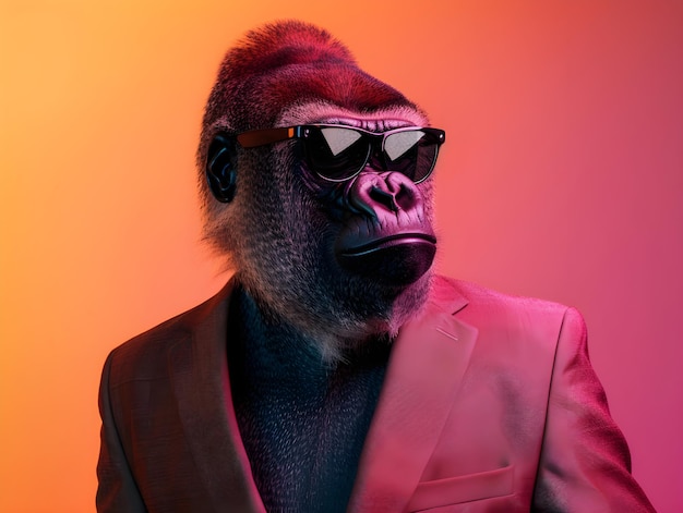 gorilla wearing a fancy designer suit