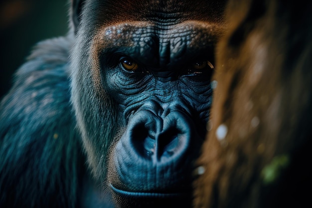 gorilla with face close-up