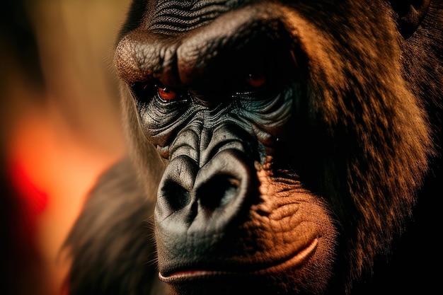 gorilla with face close-up